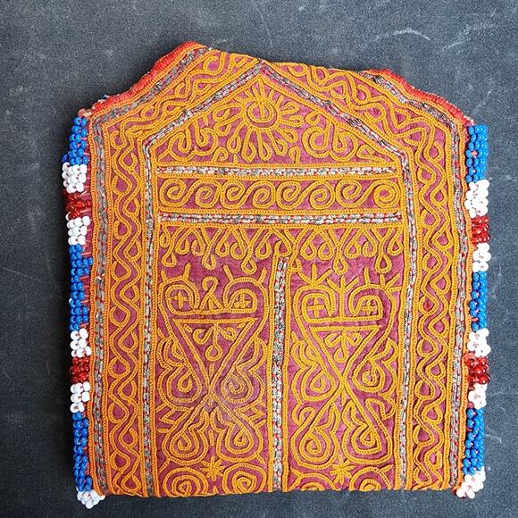 Kuchi Embroidered Pouch Wallet Central Asian Handmade Beaded Purple Accent - Picture 9 of 9